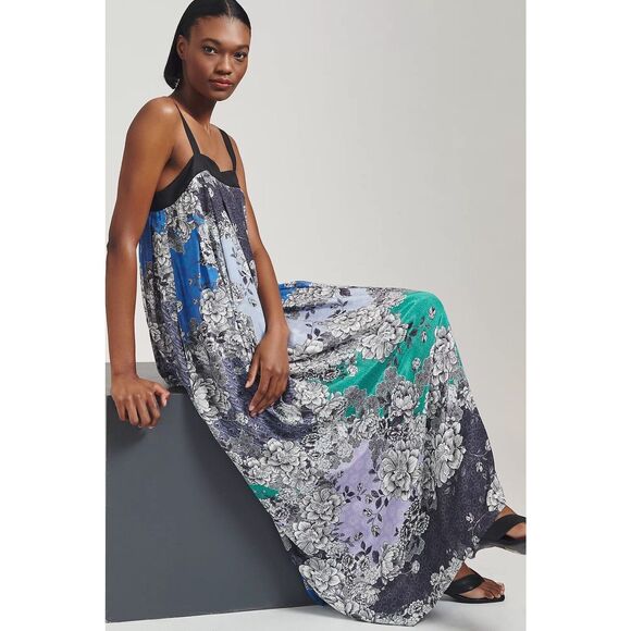New Anthropologie Atsu Printed Maxi Dress, Size Large - Picture 1 of 9